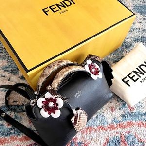 Fendi limited edition ‘by the way’ mini bag python flower black crossbody